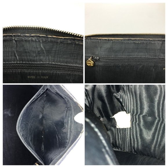 Chanel Laptop Zip Case Clutch Portfolio Black Patent Leather w Enamel CC Logo - Picture 11 of 12